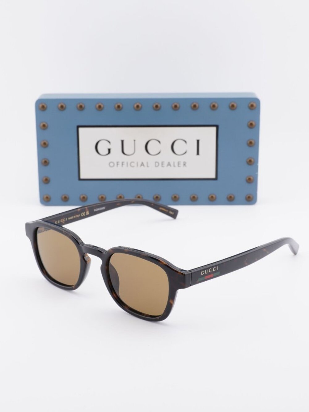 Gucci GG2106S 002 Men Square Sunglasses - Dark Havana / Brown